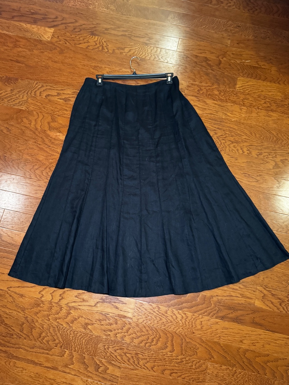Relativity | Women’s Plus Size Black Linen Full A-Line Skirt Size 18W